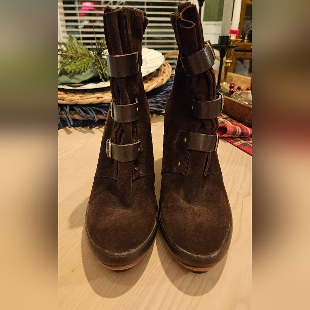 CAMPER Women's Julia Wedges Heels Brown Leather.. Size 7.5 - Picture 7 of 16